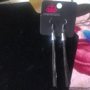 Long black chain earrings